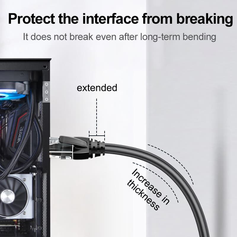Table Matters 10Gbps Snagless Cat 6 Ethernet Cable -3 Feet, Cat 6 Cable, Cat6 Wire, Ethernet Cable, Black thumbnail 8