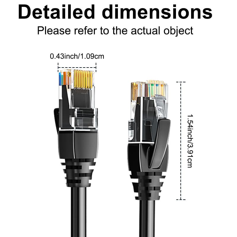 Table Matters 10Gbps Snagless Cat 6 Ethernet Cable -3 Feet, Cat 6 Cable, Cat6 Wire, Ethernet Cable, Black thumbnail 10