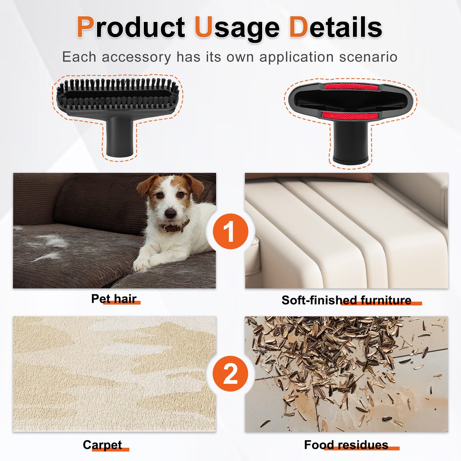 Upgraded Dryer Lint Vent Cleaner Kit & Vacuum Attachments Brushes Compatible with Shop Vacs 2-1/4'' 1-7/8'' 1-3/8'' 1-1/4 Inch- Flexible Vacuum Crevice Attachment Tool for Shop Vac Accessories thumbnail 4