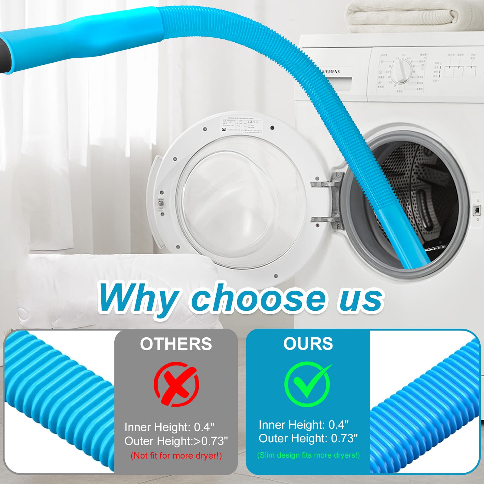 3-piece upgraded dryer exhaust cleaning kit: universal vacuum hose accessory for removing lint, suitable for all vacuum cleaner vacuum hoses, with brushed lint brush gloves thumbnail 6