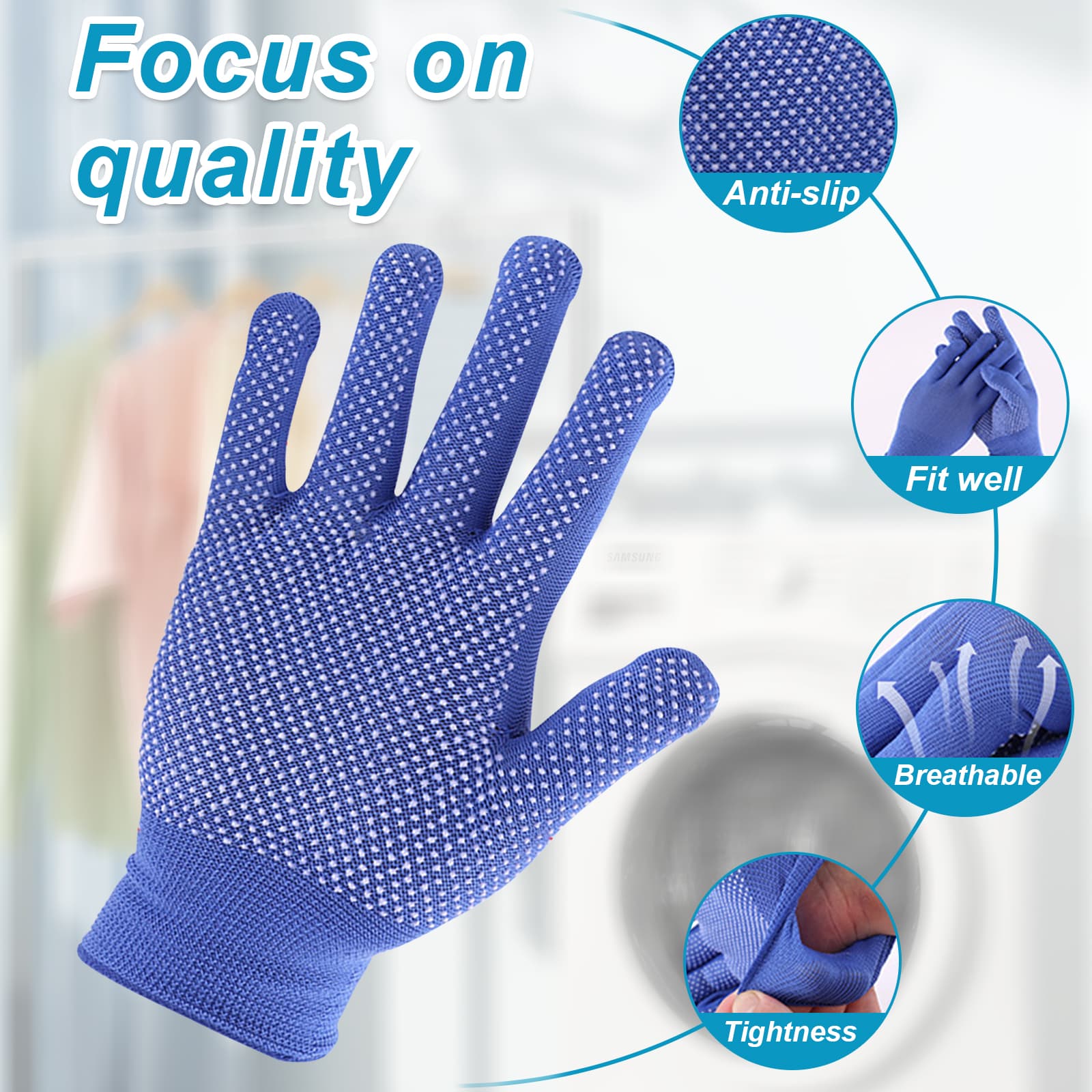3-piece upgraded dryer exhaust cleaning kit: universal vacuum hose accessory for removing lint, suitable for all vacuum cleaner vacuum hoses, with brushed lint brush gloves thumbnail 4