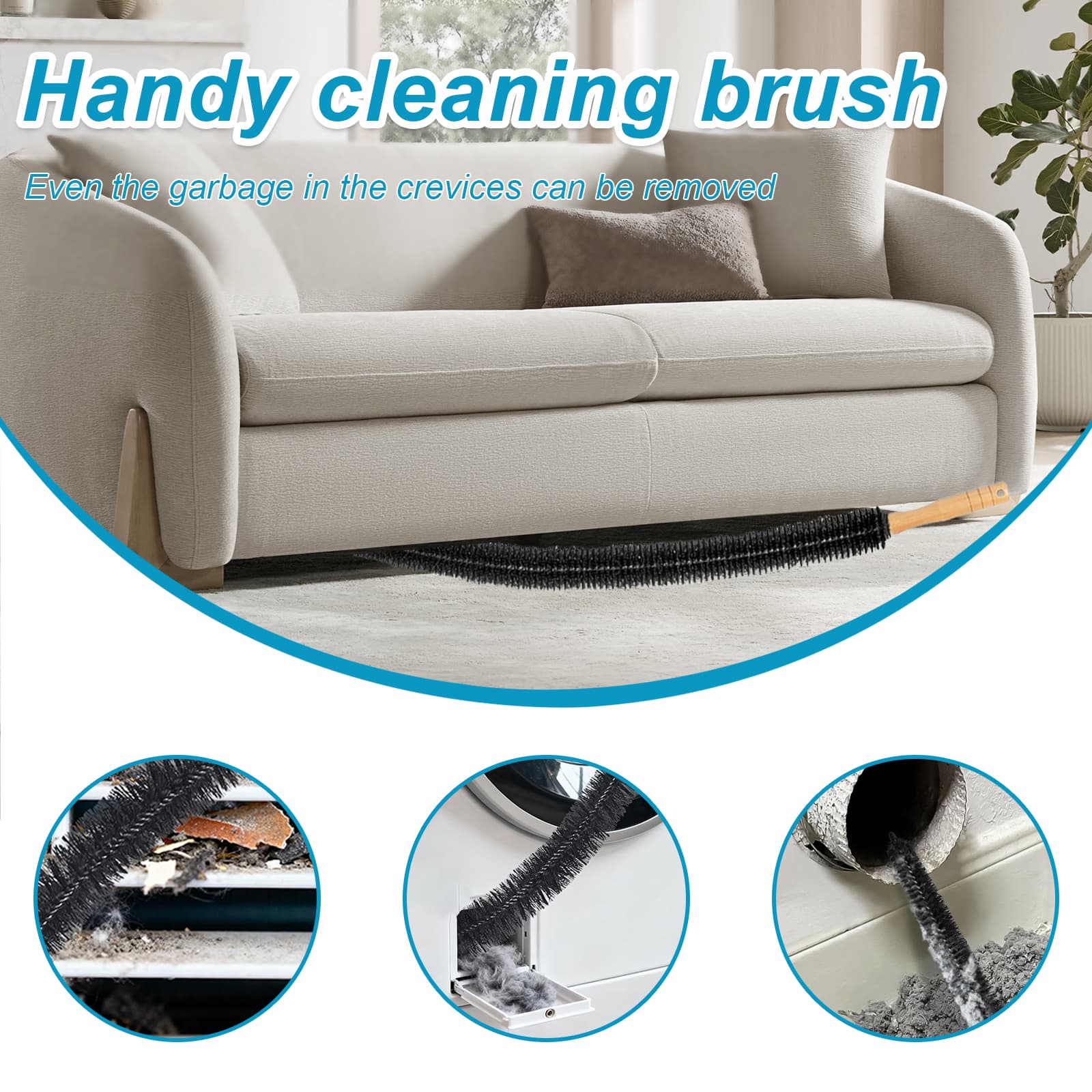 3-piece upgraded dryer exhaust cleaning kit: universal vacuum hose accessory for removing lint, suitable for all vacuum cleaner vacuum hoses, with brushed lint brush gloves thumbnail 5
