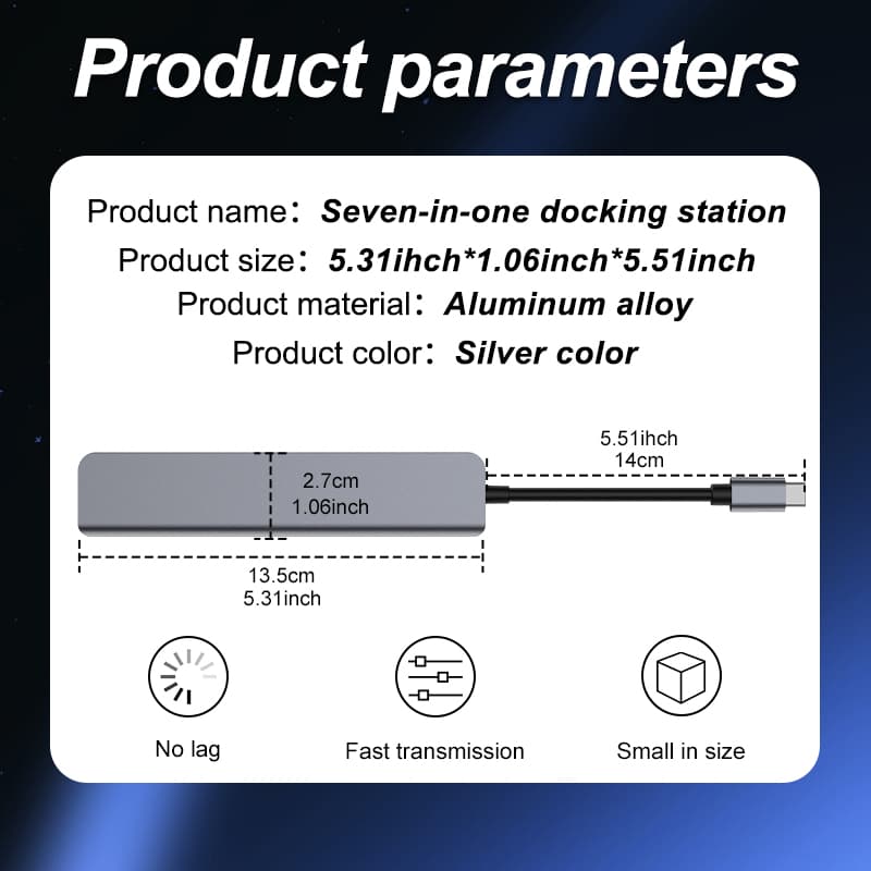 USB C Hub USB Hub 3.0, DAGUAIKA Aluminum Port USB Distributor, with 1 USB 3.0, 2 USB 2.0, and 1 3.5mm audio and video interface thumbnail 8