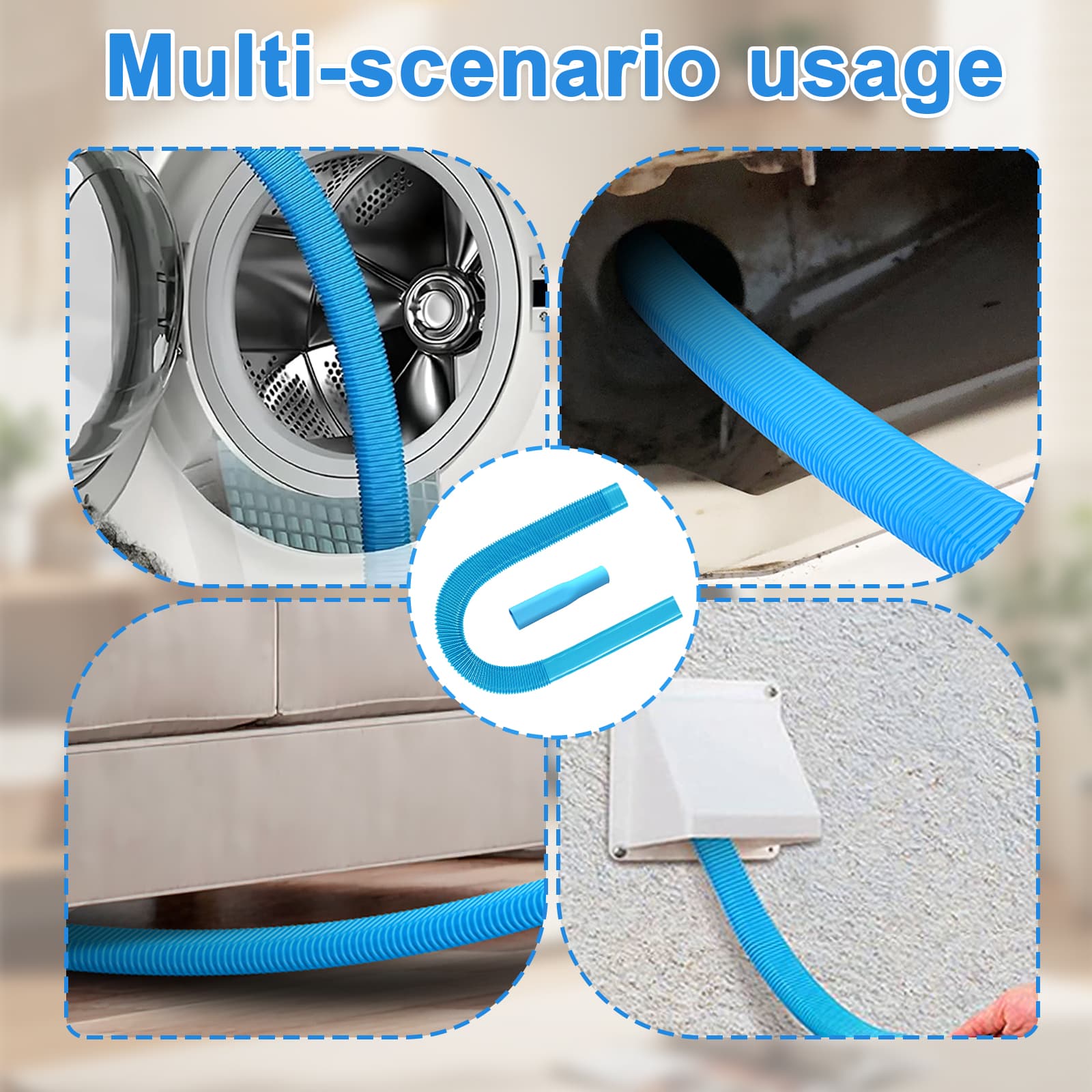 Upgraded Dryer Vent Cleaner Kit: Universal Vacuum Hose Attachment for Lint Removal Fits All Vacuums Deep Cleaning Brush for Clogged Ducts Fluff remover, dryer ventilation vacuum hose thumbnail 5