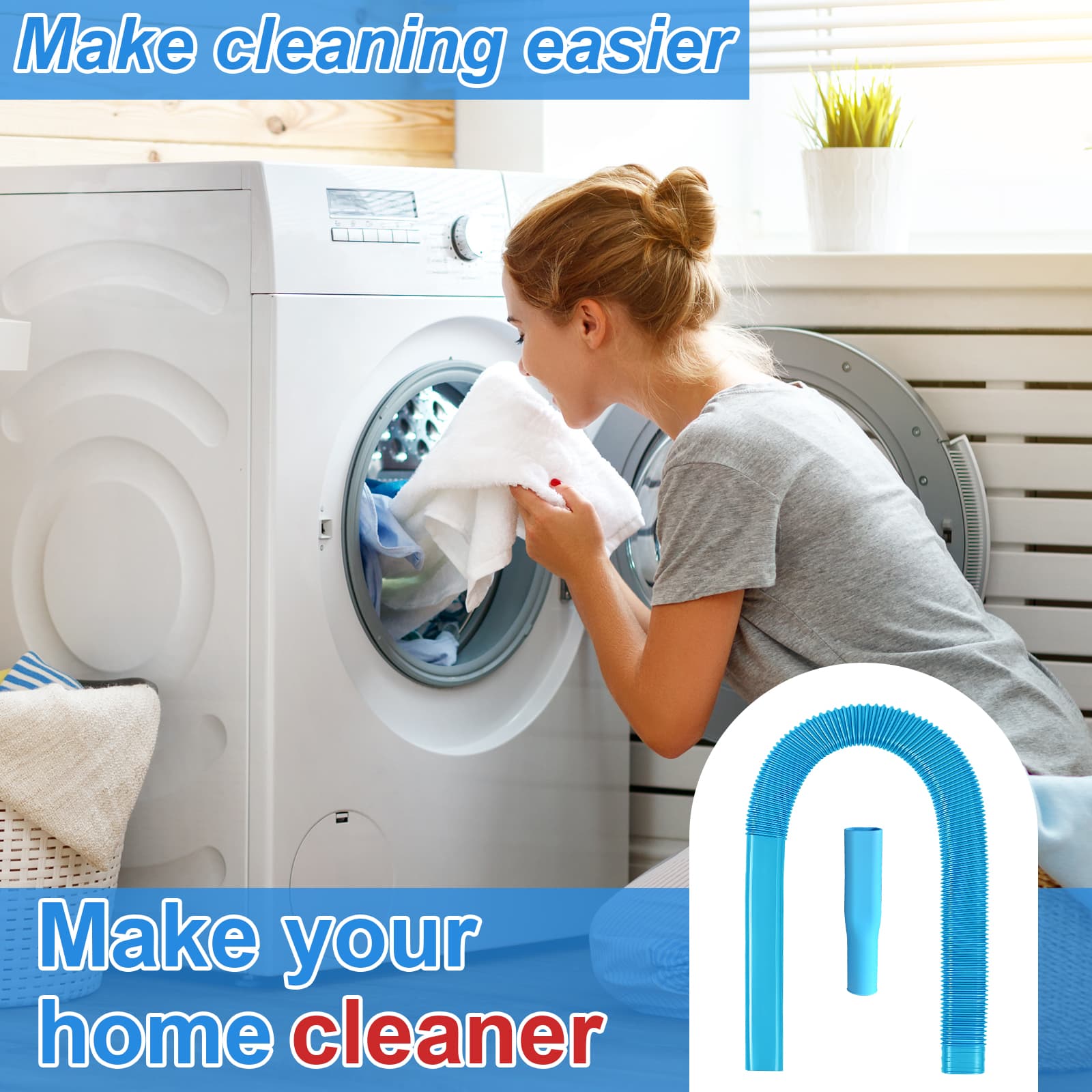 Upgraded Dryer Vent Cleaner Kit: Universal Vacuum Hose Attachment for Lint Removal Fits All Vacuums Deep Cleaning Brush for Clogged Ducts Fluff remover, dryer ventilation vacuum hose thumbnail 4