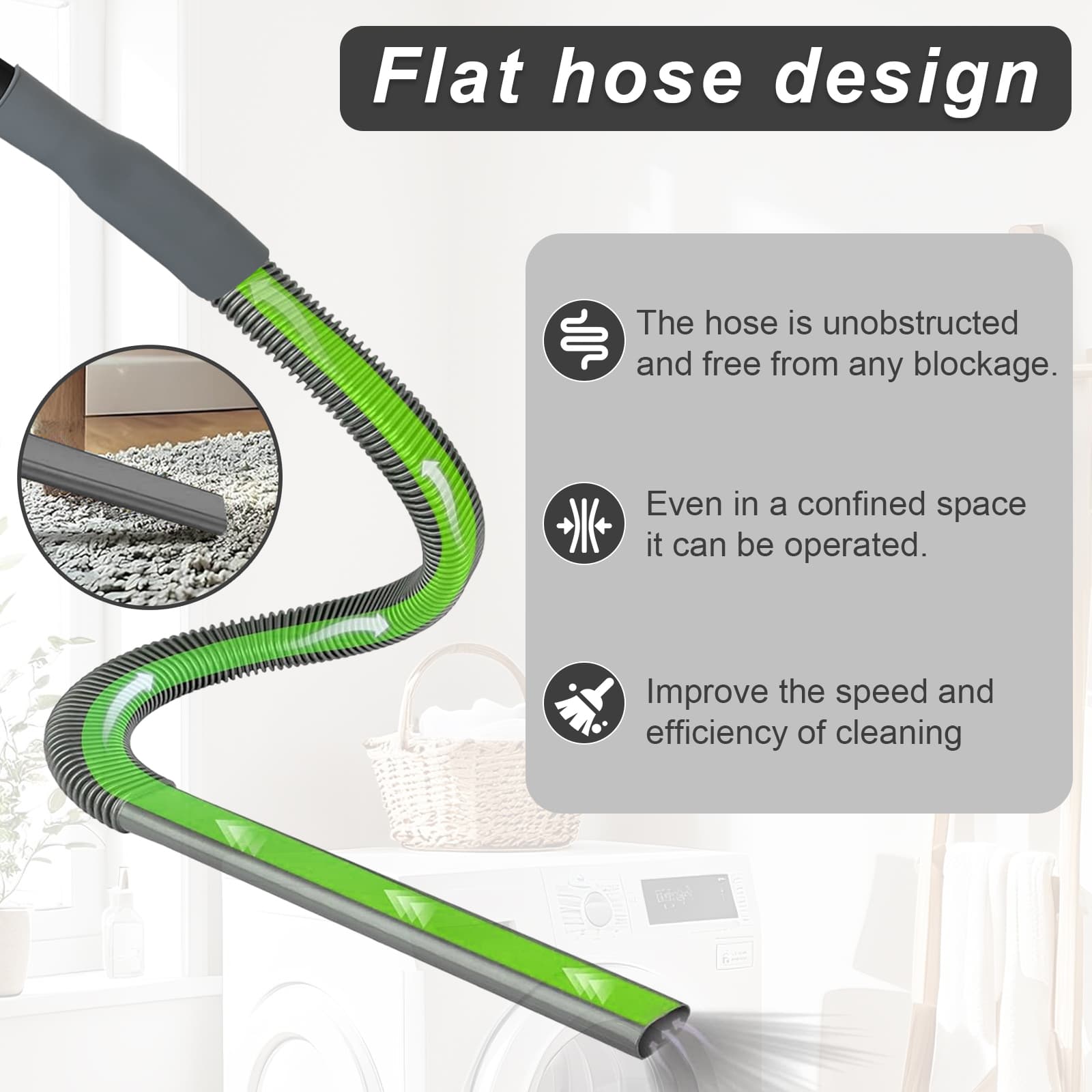 Upgraded Dryer Vent Cleaner Kit: Universal Vacuum Hose Attachment for Lint Removal Fits All Vacuums Deep Cleaning Brush for Clogged Ducts Fluff remover, dryer ventilation vacuum hose thumbnail 5