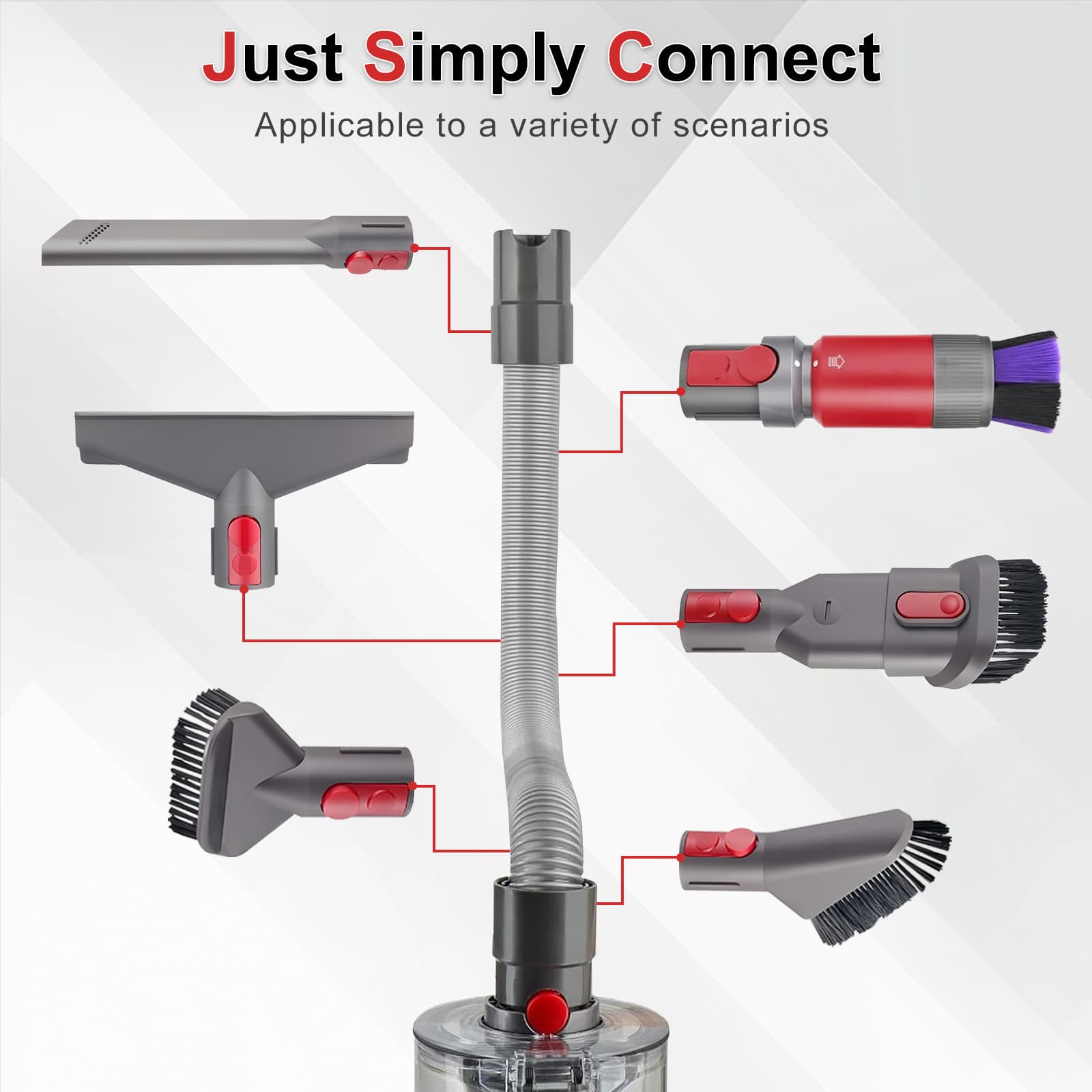 Replacement Vacuum Cleaner Kits Parts,Filter,Brush,Hose,Crevice Tool,Dryer Lint Vac Attachments Compatible with V15 V11 V8 V9 V7 V10 V11 V12 Detect Cyclone Absolute Cordless Vacuum Accessories thumbnail 7
