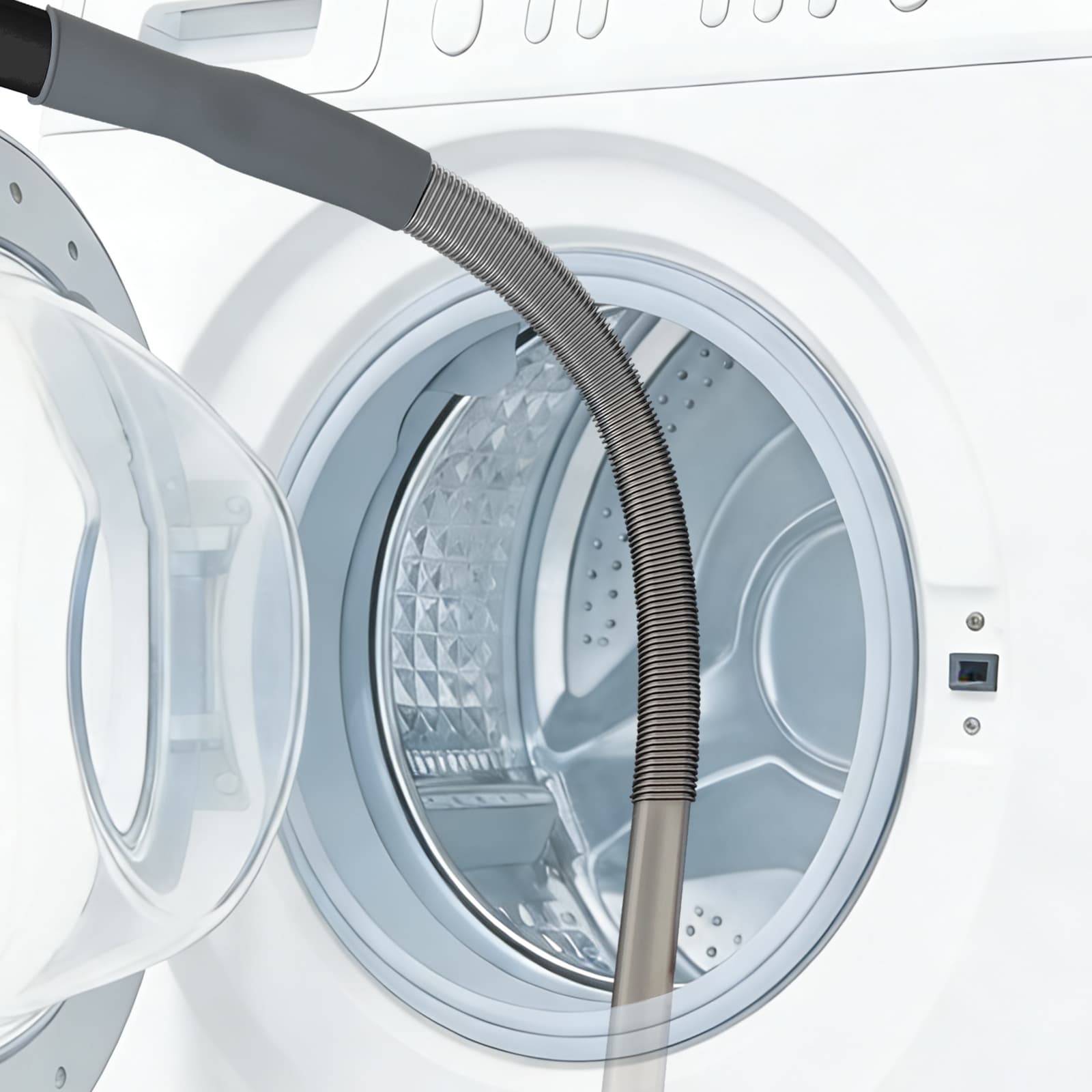 Upgrade Dryer Fluff Exhaust Cleaning Kit: Flexible Vacuum Hose Attachment for Fluff Removal | Universal Vacuum Deep Cleaning Brush for Clogged Pipes